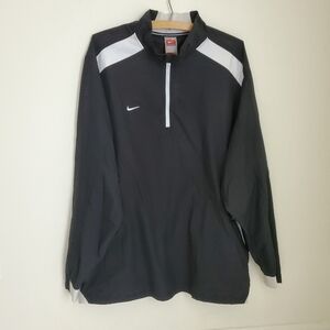 Nike Team Fit Storm Black Windbreaker Mockneck Half Zip Jacket
